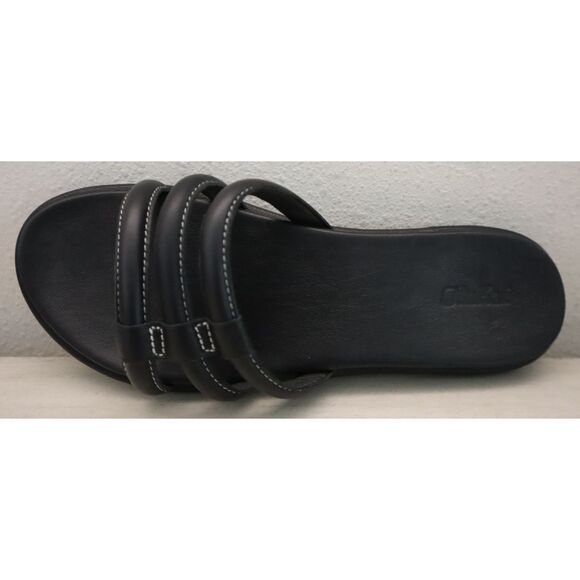 Olukai 20514-4040 Women's Sz 9W Black Leather Tiare Slide Sandals - Picture 8 of 14